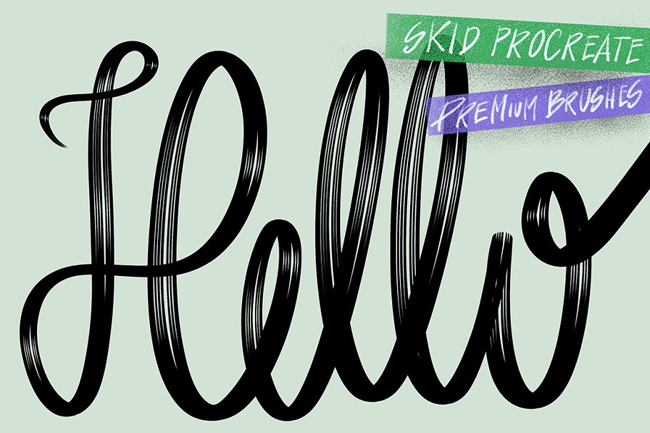 Download "Skid" Procreate lettering brushes