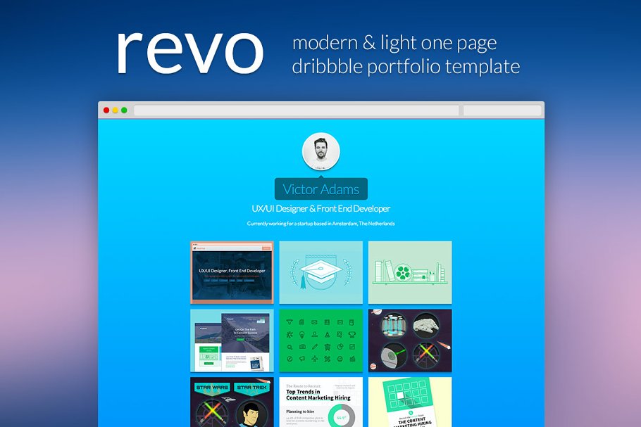 Download Revo - One Page Dribbble Portfolio