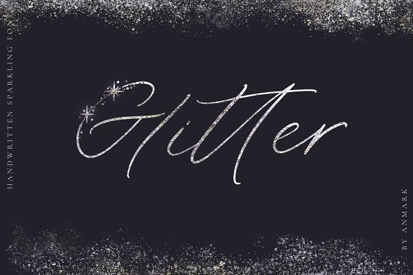 Download Glitter. Festive font with sparks