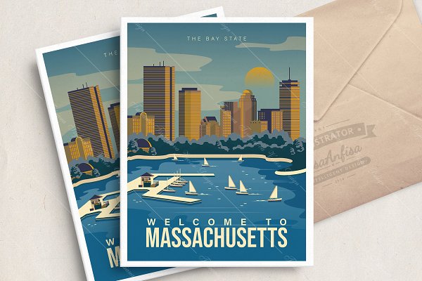 Download Massachusetts. Bay state. USA poster