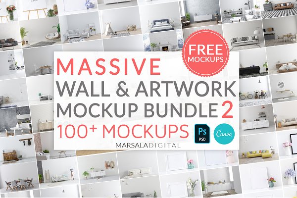 Download Massive Wall & Frame Mockup Bundle 2