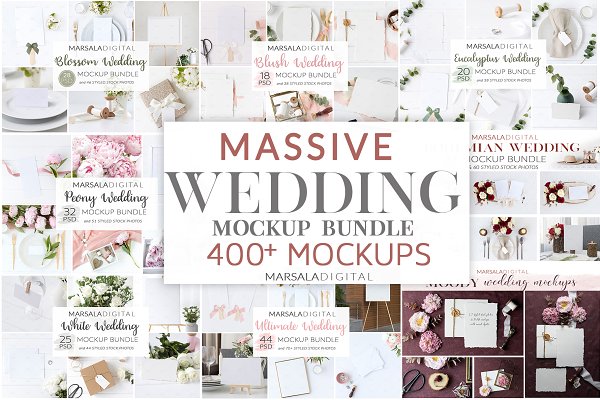 Download Wedding Mockup Bundle 400+