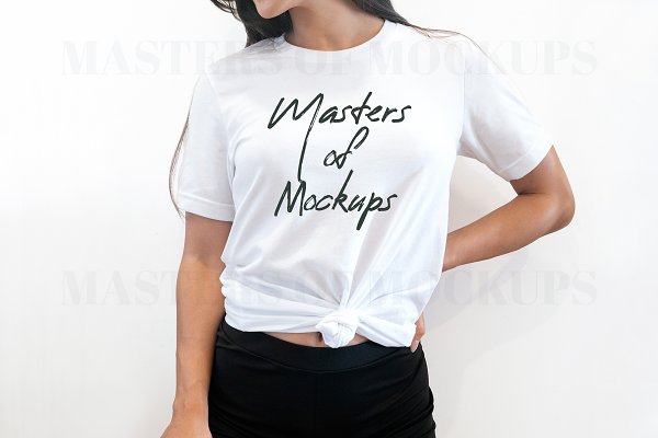 Download White Tshirt Mockup on Model