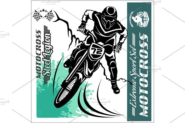 Download Motocross Rider - vector emblem and logos