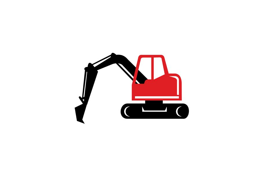 Download Mechanical Excavator Digger Retro Ic
