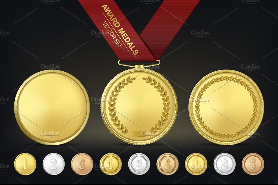 Download Award medals. Vector set.
