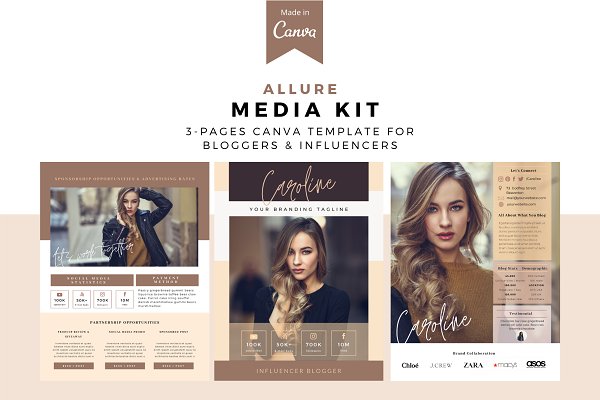 Download Allure Lady Media Kit Canva Template