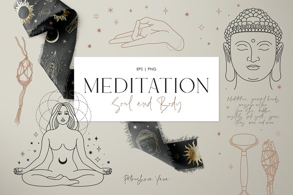 Download Meditation. Vector Set