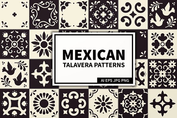 Download Mexican Talavera Tiles Patterns Set
