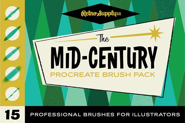 Download The Mid-Century Procreate Brush Pack