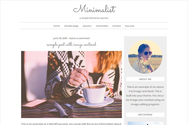Download Feminine WordPress Theme: Minimalist