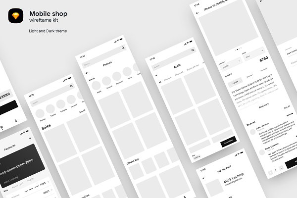 Download Mobile shop wireframe