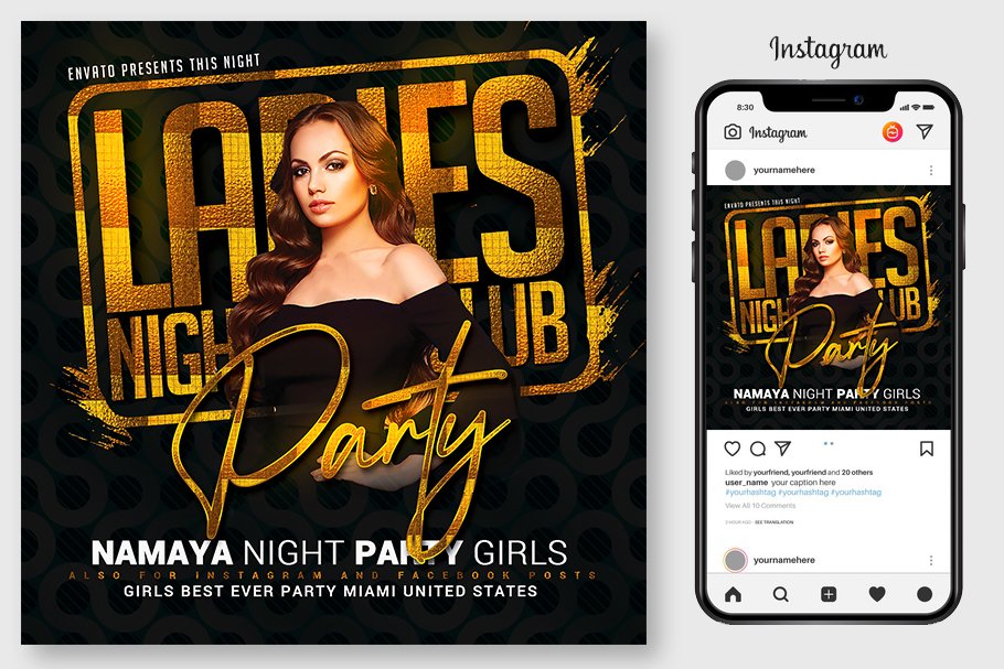 Download Ladies Club Night Party Flyer