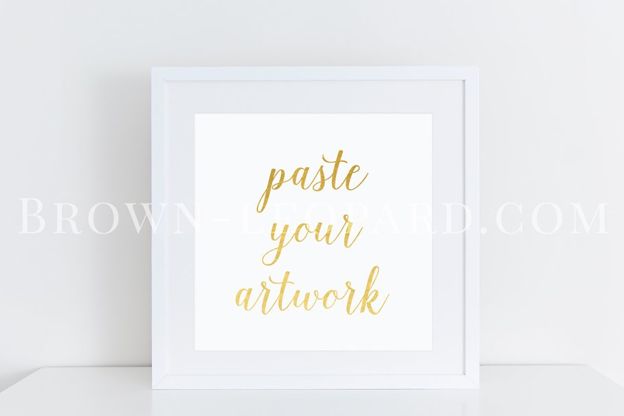 Download Clean white frame square mockup (53)