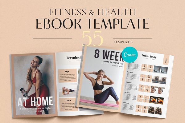 Download Fitness Ebook Template in Canva