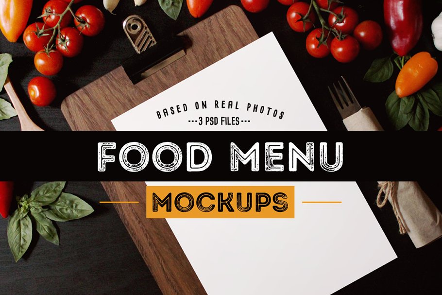Download Vintage food menu MockUps