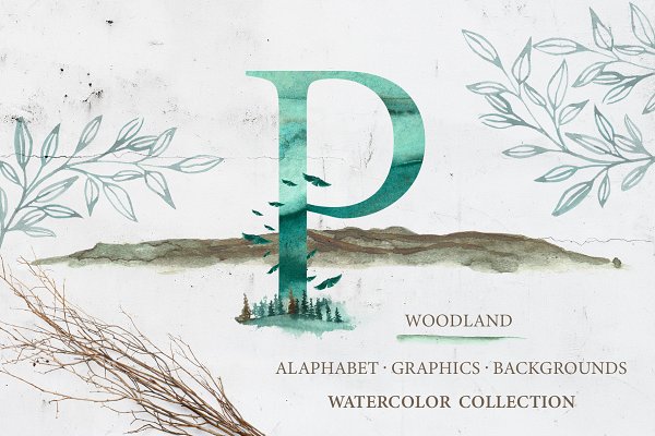 Download watercolor "WOODLAND" Collection