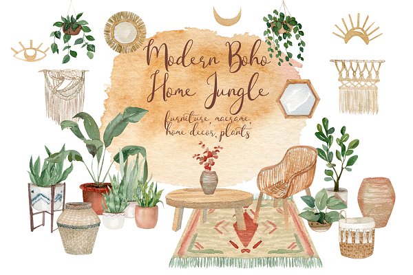 Download Modern Boho Home Jungle Collection