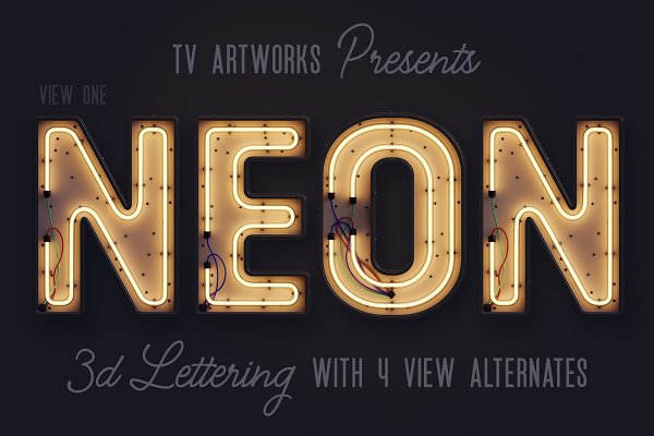 Download Modern Neon 3D Lettering