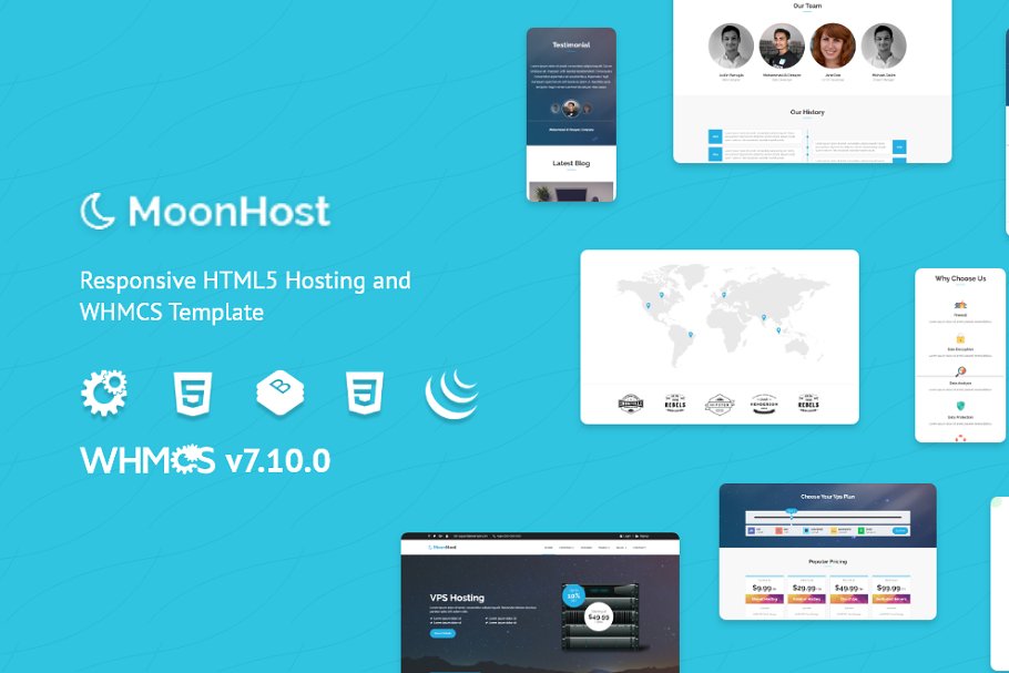 Download MoonHost - Hosting & WHMCS Template