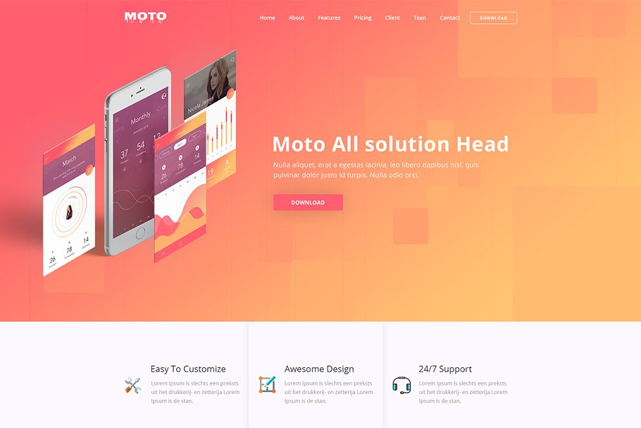 Download Moto – Landing Page Template