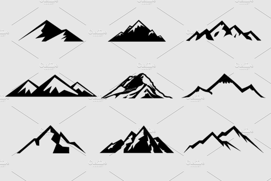 Download Mountain Shapes For Logos Vol 1