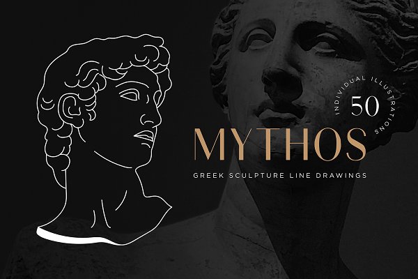 Download Aesthetic Greek Sculpture Line Art