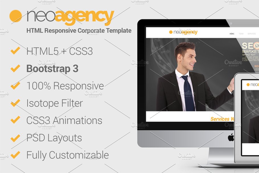 Download neoAgency – HTML5 Corporate Template
