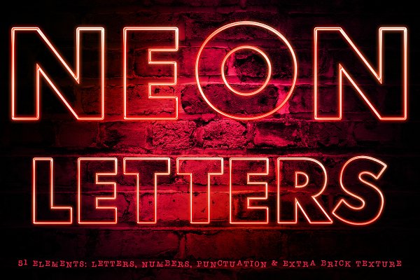 Download Red NEON letters clip art