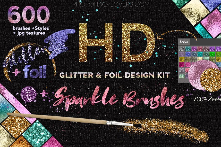 Download GLITTER-fOIL kit + Sparkle Brushes