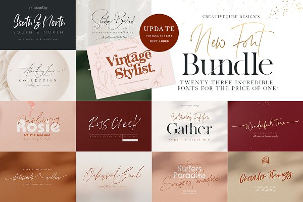 Download NEW Font Bundle by Creativeqube