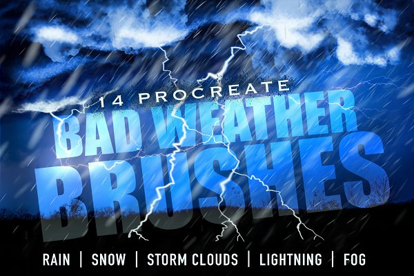 Download 14 Procreate Bad Weather Brushes