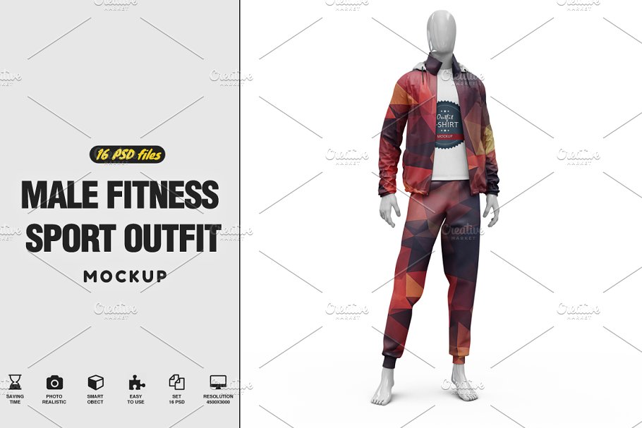 Download Male sport outfite VOL3 MockUp