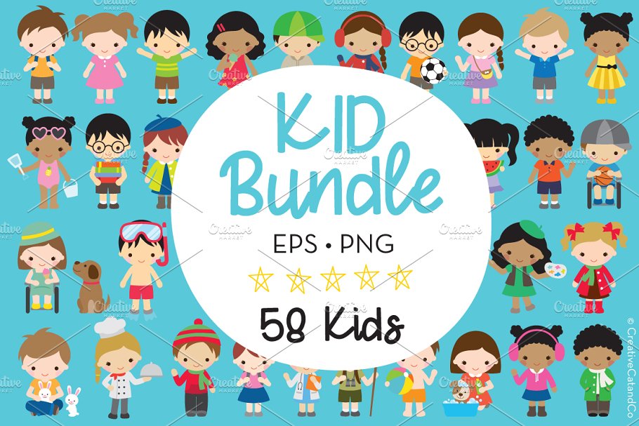 Download Kid Character Bundle EPS PNG