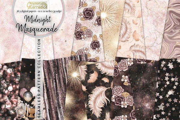 Download New Year seamless pattern collection