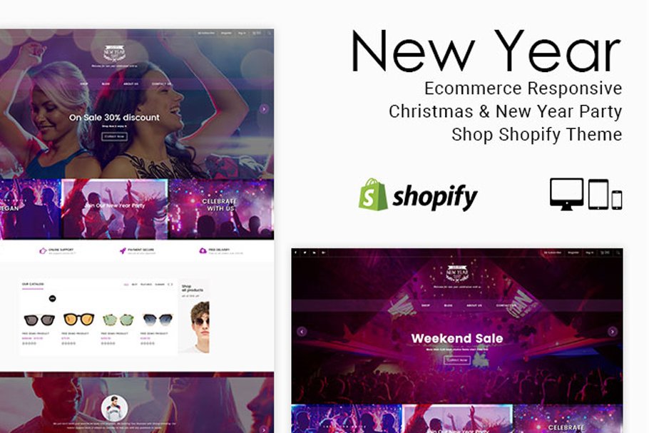 Download New Year - Party Shop Shopify Theme