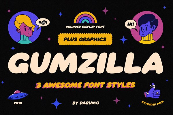 Download Gumzilla Font Plus Graphic Pack