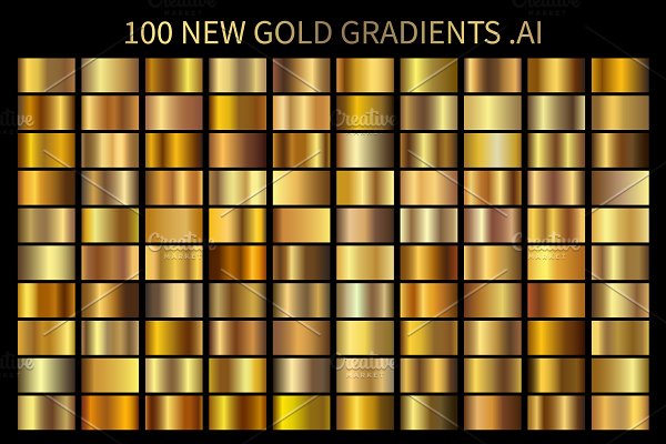 Download 100 New Gold Gradients .AI