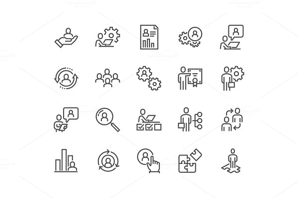 Download Line Business Management Icons