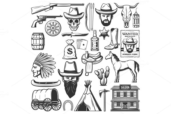 Download Wild West cowboy icons