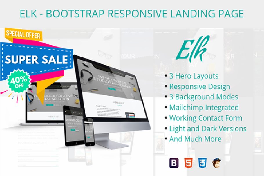Download ELK-Bootstrap Responsive LandingPage