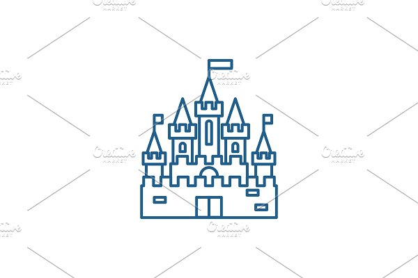 Download Princess castle line icon concept