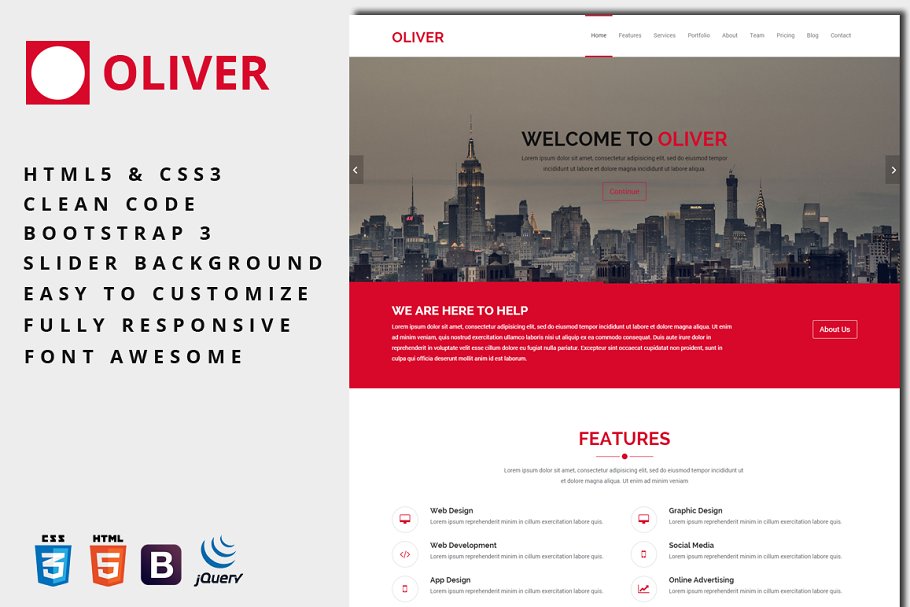 Download Oliver - One-Page Business Template