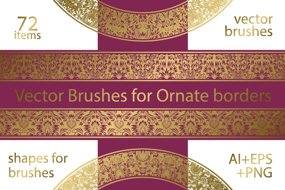 Download 72 ornate vector brushes