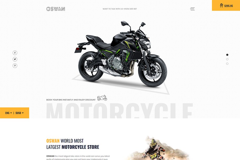 Download Oswan -eCommerce Bike Store Template
