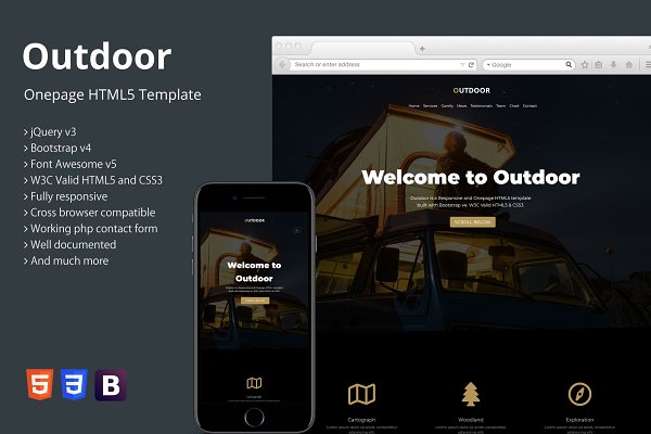 Download Outdoor - Onepage HTML5 Template