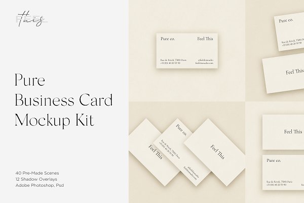 Download Pure Business Card Mockup Kit PSD