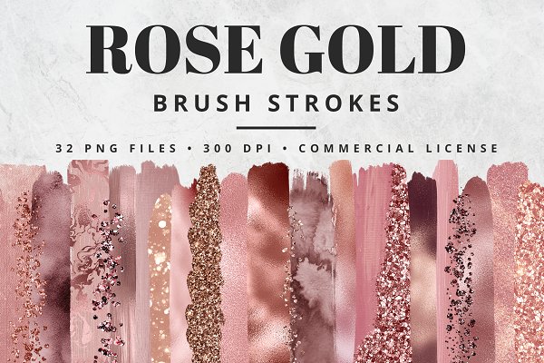 Download Rose Gold Brush Stroke Set