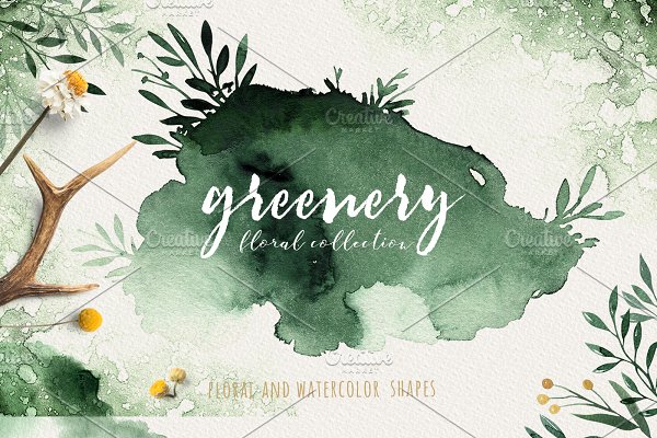 Download Greenery watercolor collection