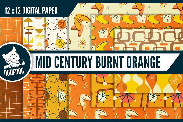 Download Mid-Century modern digital paper